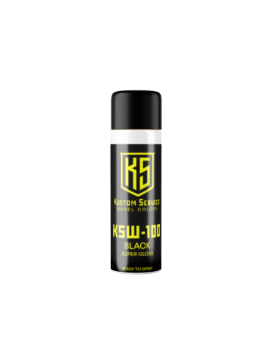 KSW100 Colore Acrilico Nero Lucido Ad Acqua Per Metallici - 30ML