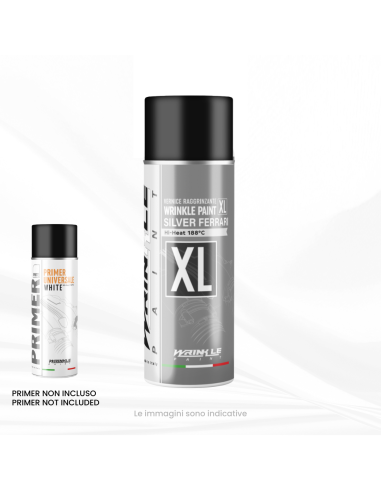 Wrinkle Paint Spray Ferrari Aluminium Silver XL High Heat - 400ml