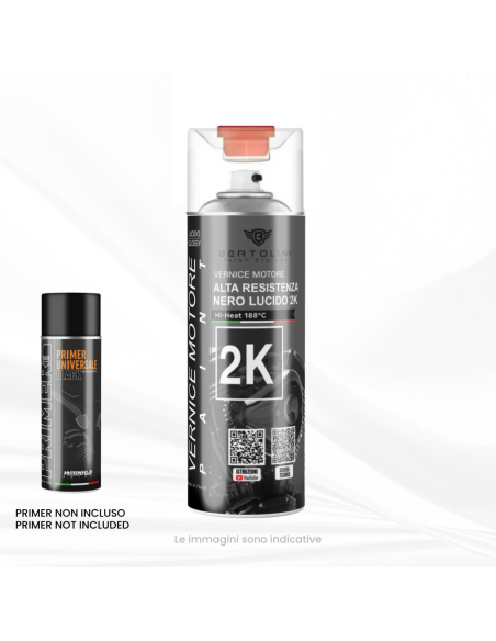 Nero lucido Spray 2K - Vernice Spray Pinze E Motore Alta Temperatura - 400ml