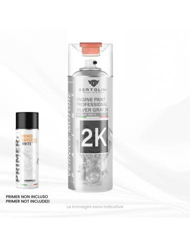 METALLIC GREY 2K High Temperature Spray for Contemporary and Vintage Engines - 400ml