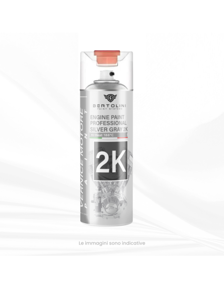 METALLIC GREY 2K Spray High Temperature For Contemporary And Vintage Engines - 400ml