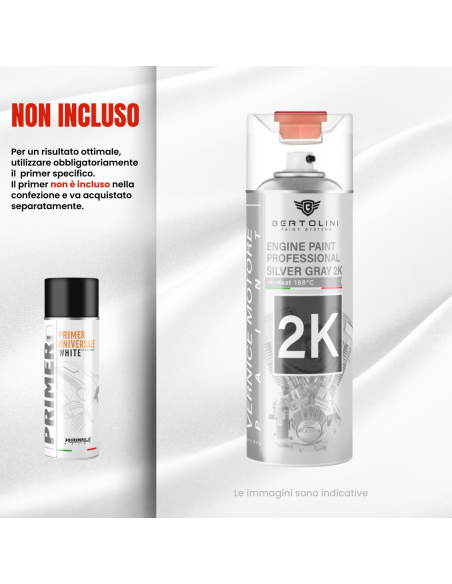 METALLIC GREY 2K High Temperature Spray for Contemporary and Vintage Engines - 400ml