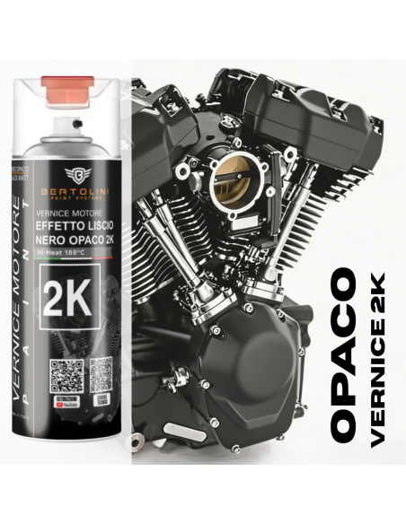 NERO OPACO 2K - Vernice Motore Alta Temperatura Spray - 400ml