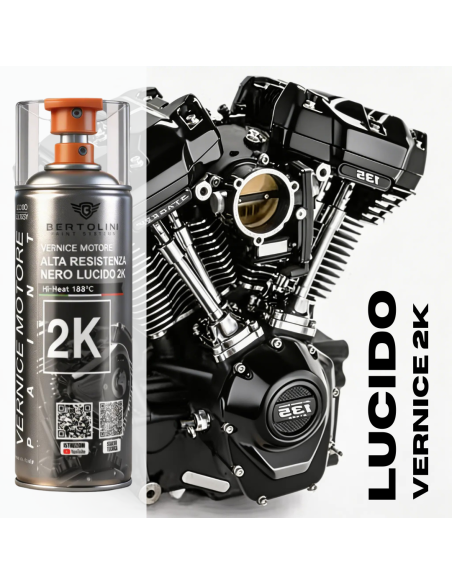 NEGRO BRILLANTE 2K - Pintura para Motor Spray Alta Temperatura - 400ml