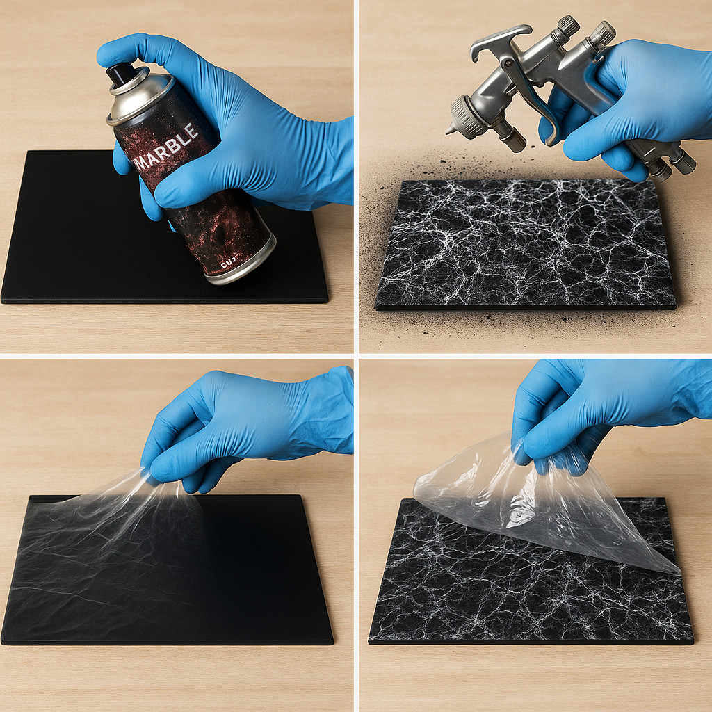 Come realizzare una verniciatura effetto marmo: tutorial passo-passo con spray e pistola