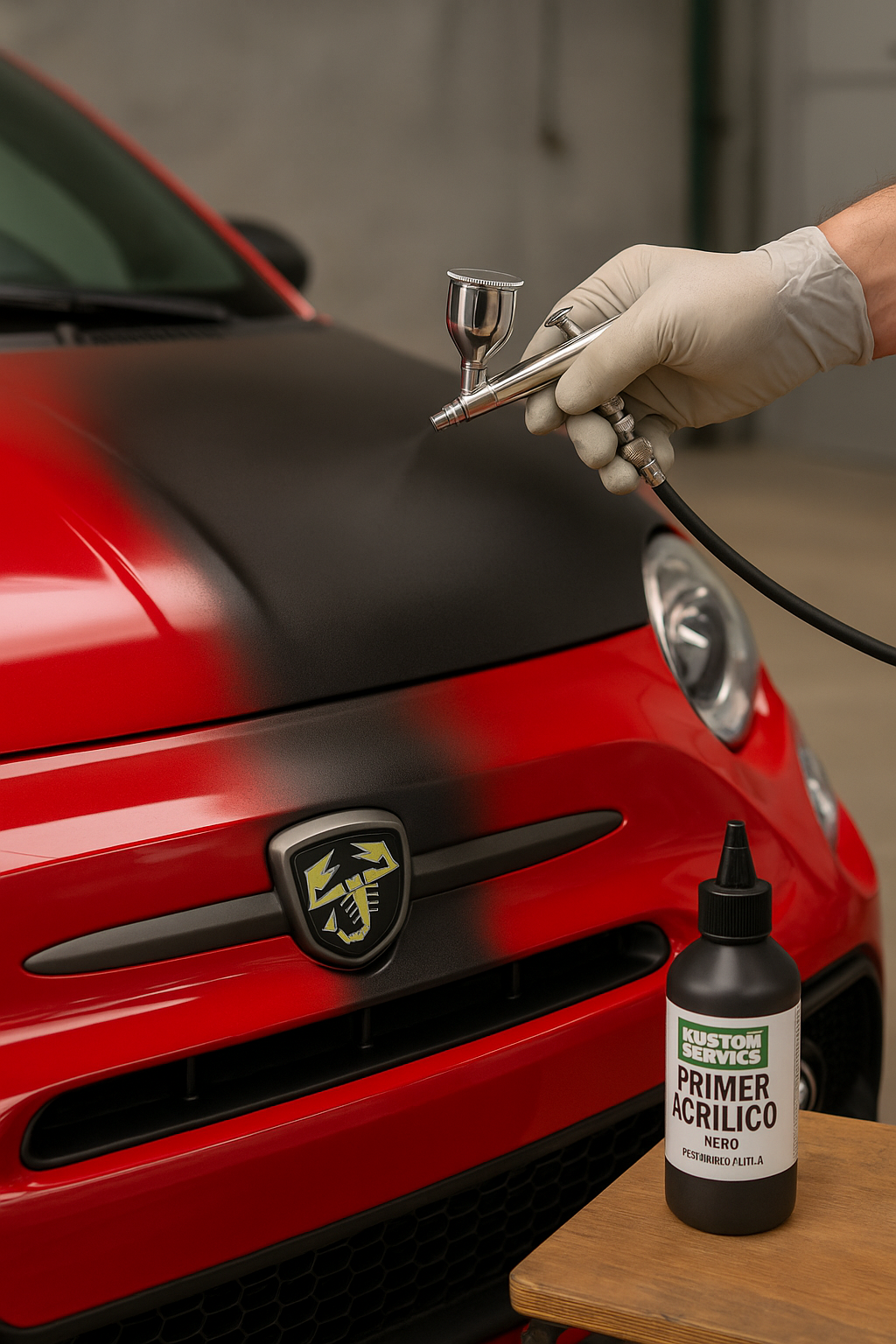 Primer acrilico ad acqua Kustomservice: un caso reale di utilizzo su un’auto sportiva